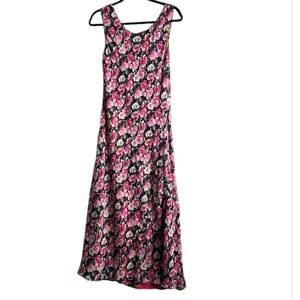 ST.HELENA floral multi color pink reversible shaffon mid dress size M y2k Fariy